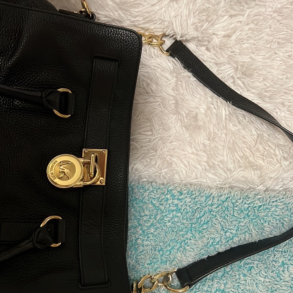 Michael Kors  Black Leather  Satchel with Removable Strap with  Brand new,